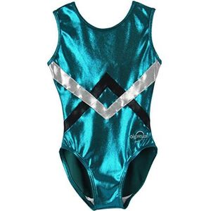 Obersee O3gl002cxs Turnpakje voor meisjes, chevron groen, Cxs kind (3-4 jaar), Groene Chevron, 3-4 jaar/XS