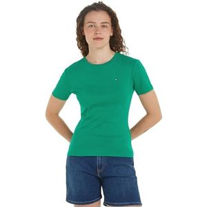 Tommy Hilfiger Dames nieuwe slanke Cody C-Nk Ss S/S gebreide tops, groen, L, Olympisch Groen, L