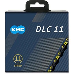 KMC Unisex's DLC 11 Ketting, Zwart/Geel, 1/2"" x 11/128