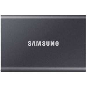 Samsung MU-PC4T0T/WW Draagbare SSD T7, 4 TB, USB 3.2 Gen.2, 1.050 MB/s lezen, 1.000 MB/s schrijven, externe SSD harde schijf voor Mac, pc, smartphone en spelconsole, grijs