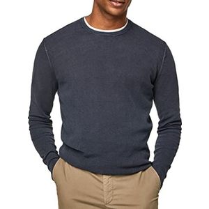 Hackett London Heren GMD Textured Crew Pullover Sweater, marineblauw, S