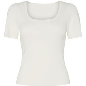 PIECES Pcjuline Ss Rev Knit Tee Bc, cloud dancer, M