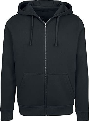 Build Your Brand Herenjas Merch Zip Hoody, sweatshirt-jack voor mannen basic met capuchon, maten XS - 5XL, zwart (Black 00007), 3XL