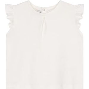 Petit Bateau Blouse met korte mouwen voor babymeisjes, Wit, 3 Maanden
