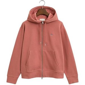 Gant - SHIELD ZIP HOODIE - Capuchonsweatvest - FADED BRICK - Grafische GANT-borduursel op de borst