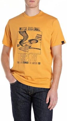 Replay - M3028.000.22336G - T-shirt - Geel - Korte Mouwen - Heren