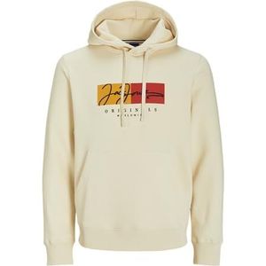Jack & Jones Jorfrederiksberg Box Script Sweat Hood, antiek wit., XS