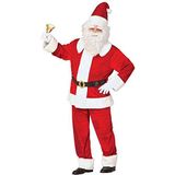 Widmann - Luxe kerstman van fluweel, kaszak, broek en hoed met pluche rand, riem met gesp