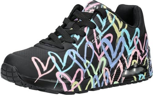 SKECHERS - Uno-Spread the Love - Sneakers Laag - Aqua / Mintgroen / Rosa / Zwart