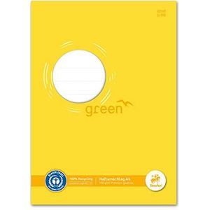 Staufen 794004608 - Staufen Green schriftenkaft met etiketveld, DIN A4, 150g/m² gerecycled papier, perfecte bescherming voor schriften, kleur geel, 10 stuks