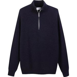Diana Studio halve rits marineblauw trui heren, Blauw, XXL