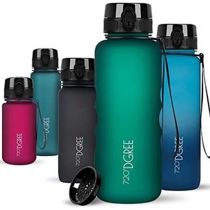 720°DGREE Water Bottle 1.5 Liter ""uberBottle"" +Fruit-Sieve, softTouch - Waterfles BPA-Free, Lekvrij, Herbruikbaar - Grote XL Drinkfles, Sportfles voor Gym, Fitness-Studio, Camping, Outdoor, Travel