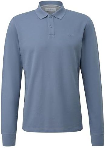 s.Oliver - Shirt - Lichtblauw - Lange Mouwen - Polokraag