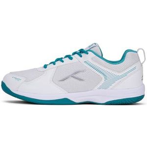 HUNDRED Court Star Non-Marking Professional Badminton Shoes for Mens | X-Cushion Protection | Suitable for Indoor Tennis, Squash, Table Tennis, Basketball & Padel (White/Lt Green, EU 43, UK 9, US 10)