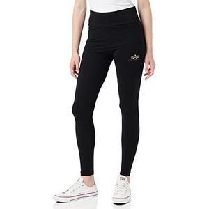 ALPHA INDUSTRIES Dames Basic Leggings SL Folie Print Wmn Zwart/Geel Goud, Multi kleuren, M