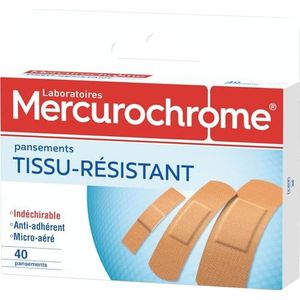 MERCUROCHROME - Verbandpleisters, robuust, optimale bescherming, hypoallergeen, zeer rekbaar, 40 stuks