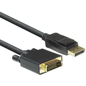 ACT DisplayPort naar DVI Kabel 1,8 m, Full HD 1080P, DP naar DVI-D (24+1 pin) Kabeladapter, Male naar Male Connector Verguld, Sluit een DVI Monitor aan - AC7505