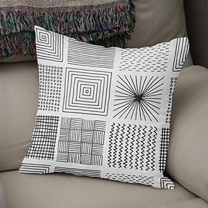 Bonamaison Decoratieve kussenhoes willekeurig patroon, gooien kussenhoezen, home decoratieve kussenslopen voor woonkamer, bank, slaapkamer, grootte: 43x43 cm - ontworpen en vervaardigd in Turkije