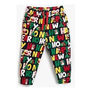 Koton Babyboy jogger sweatpants kerstthema bedrukte zakken trekkoord, marineblauw (704), 12-18 Maanden