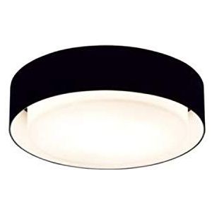 A628-007 39 LED-plafondlamp, rond, 28,5 W, met frame van gelakt aluminium, mondgeblazen glas, zwart, 11,8 x 33 x 33 cm