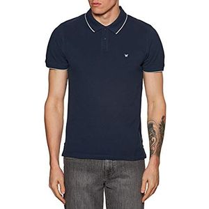 Wrangler Heren Pique Polo T-Shirt, blauw (Navy 114), S