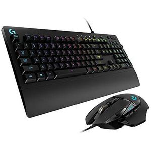 Logitech G213 Prodigy Gaming Toetsenbord Met RGB-verlichting, Zwart & Logitech G502 HERO high pervoormance Gaming Muis, PC/Mac - Zwart (Duitse verpakking)