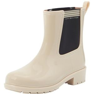 Tommy Hilfiger Essentiële Tommy Rainboot Low Boot voor dames, Witte klei, 41 EU