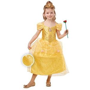 Rubie's officiële Disney prinses Belle Glitter en Sparkle meisjes kostuum