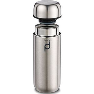 Pioneer DrinkPod Thermosfles van roestvrij staal, 0,2 l, dubbelwandig, thermo-voedselcontainer, 6 uur warm, 24 uur koel, lekvrij, BPA-vrij, geborsteld staal