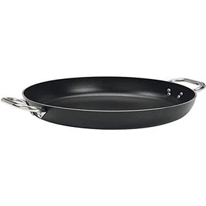 Pentole Agnelli Aluminium zwart 3 mm Crystal Omelet Pan met 1 handvat, Diameter 36 Cm.