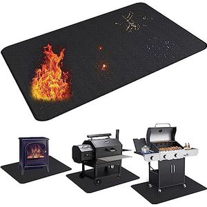 UBeesize Vuurvaste mat, grillmat, vloerbescherming, grillmat, vloerbeschermingsmat, oliebestendig, waterdicht, antislip, barbecuemat voor buiten, barbecuemat voor buitengrill, terras