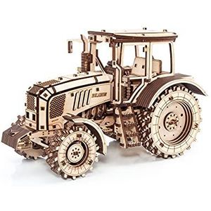 EWA Eco-Wood-Art - 3D-houten puzzel voor jongeren en volwassenen - Tractor BELARUS-2022 - DIY-bouwset, zelfmontage, geen lijm nodig - 342 stuks