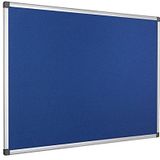 Bi-Office Maya Prikbord, Vilten Memobord Blauw, Geanodiseerd Aluminium Omlijsting, 60x45 cm