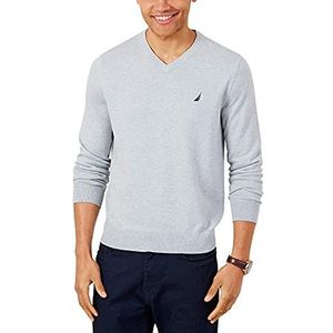 Nautica Men's V-Neck Sweater Grey Heather Large