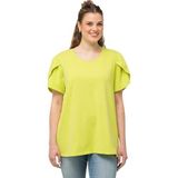 Ulla Popken - T-shirt - Groen - A-lijn - Gedrapeerde Mouwen