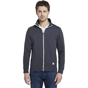 TOM TAILOR Mannen Sweatjack met opstaande kraag 1015895, 11078 - Washed Knitted Navy Melange, S