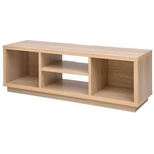 Iris Ohyama, TV meubel met open planken / TV meubel voor 55 inch TV, Massief hout, Kantoor, Woonkamer - TV Cabinet Standard - OTS-125S - LichtBruin