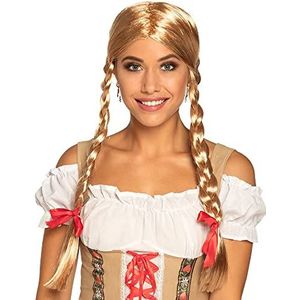 Boland 86117 - pruik Heidi met gevlochten vlechten, blond kunsthaar, volksfeest, vlechtkapsel, themafeest, carnaval