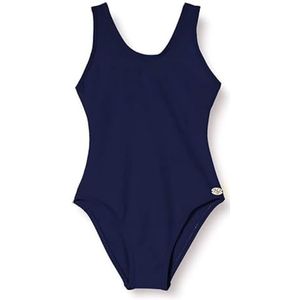 HAUTE PRESSION Eendelig badpak voor meisjes, effen, 906, C03, T4A, Marineblauw, 4-14 ans