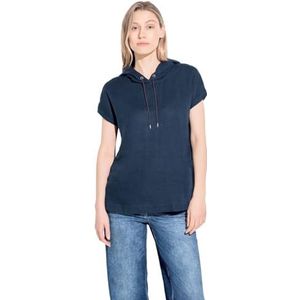 Cecil Linen_Hoody voor dames, blauw (mid blue), M