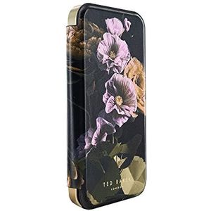 Ted Baker GLADIAL Zwart Papier Bloemen Spiegel Folio Telefoon Case voor iPhone 13/14 Gouden Shell