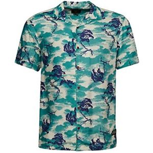 Superdry Sweatshirt voor heren met korte mouwen, marineblauw, wolken, L