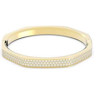 Swarovski Dextera armband, Achthoekige vorm, Pavé, Wit, Goudkleurige toplaag