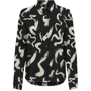 Onlnova Life Elite L/S Lynne Shirt AOP, Zwart/Aop: 592 Charm Boho, XS