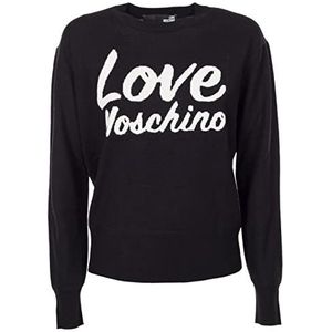 Love Moschino Dames Slim Fit Lange Mouwen with Love Penguins Intarsia. Trui Sweater, zwart, 38