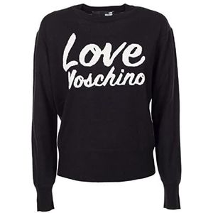 Love Moschino Dames Slim Fit Lange Mouwen with Love Penguins Intarsia. Trui Sweater, zwart, 42