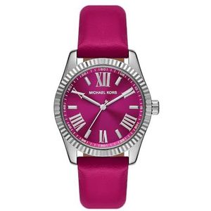 Michael Kors Lexington Horloge voor dames, kwartsuurwerk met horlogeband van roestvrij staal of leer, Roze en zilvertint