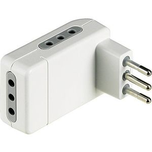 BTicino S3605DE Space Saver Adapter Hoek-3 Sockets Plug 10A Witte Kleur