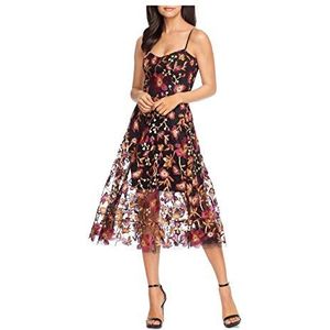 Dress the Population Women's Uma Dress, Maroon/Black, L