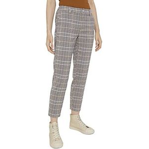 TOM TAILOR Denim Dames Cigarette relaxed broek 1028130, 28104 - Beige Blue Check, L